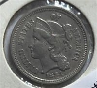 1881 3cent Nickel XF