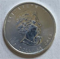 2013 Canada $5 w/Bison on REV 1oz .9999 Silver
