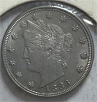 1883 Liberty V Nickel no cents MS