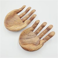 Carved Wooden Hand Bowls