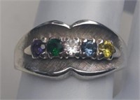 Vintage Sterling Multi Stone Ring
Size 9 and
