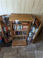 Fiberboard VHS Cabinet w/ VHS Tapes