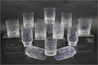 Crystal Olive & Cross High & Low Ball Glasses