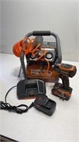 Ridgid Battery drill And Compressor-Works