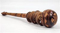 ANTIQUE WOOD CARVED RATTLE STICK