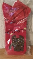 NWT CHARTER CLUB RED CHRISTMAS LIGHTS SOCKS O/S  $