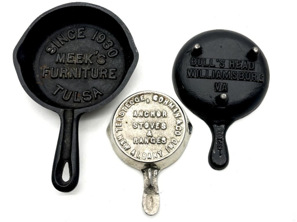 (3) Advertising Ashtray Skillets : Spider Bull’s