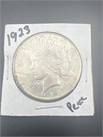 1923 Peace dollar 90% silver coin
