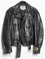 Metallica Tour Black Leather Moto Jacket, Size 42