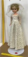 Bridal Doll & Stand 1950s Creepy McScarydoll