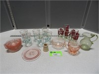 Pink Depression glass items and more