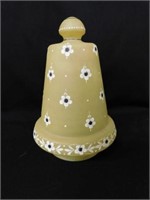 Yellow decorative lamp shade with painted flowers