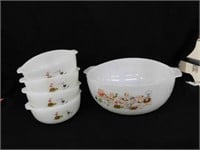 B.C. Fire King cereal and serving bowl