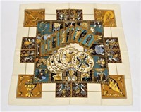 Hermes, "Le Tarot" Silk Scarf in Cream