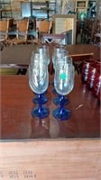 Set of  8 Lenox blue stem glasses