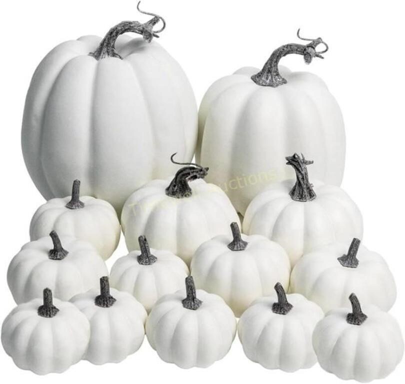 WESAPPINC 12PCS White Artificial Pumpkins