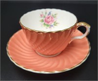 Aynsley Coral Teacup & Saucer