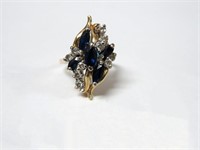14k gold, diamond & natural sapphires, 5.5 gms