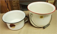 (2) Enamelware Buckets