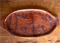 Hand carved wooden serving tray