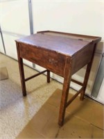 Vintage Slant Front Writing Desk - Hinged Open