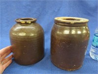 2 antique canning jars (chips)