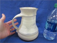 handmade blue & white swirl pottery pitcher