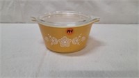 PYREX BUTTERFLY GOLD WITH LID