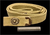 WW2 M1 Carbine "C" clip sling with oiler,