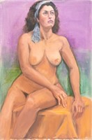 Penny Purpura Nude Woman Oil on Canvas