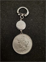 1923-S Peace Silver Dollar Coin in a Keychain