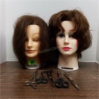 (2) Mannequin Heads & Scissors