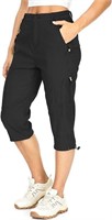 linlon Women's Quick Dry Cargo Capris - Size 14