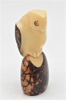 Carved Bone? Owl Figurine