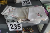 Lot of (14) Vintage Cloth Handkerchiefs (U233)