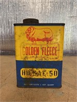 Golden Fleece HD SAE 50 quart oil tin