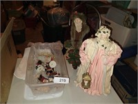 Small Totes w/ Assorted Santa Figurines