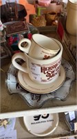 Hershey Mugs and Blown Glass Dish