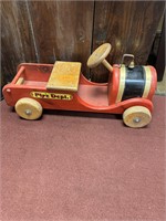 Antique Ride On Wooden Fire Truck with Wood Wheels