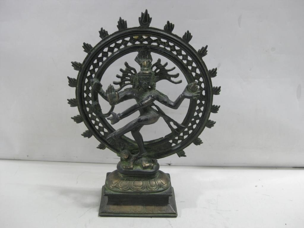 12" Tall Brass Shiva Nataraja Hindu Goddess Statue