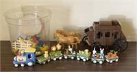 Army men/ horse drawn carriage/ Easter train