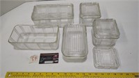 Vtg Clear Glass Refrigerator Dishes - Pyrex, etc.
