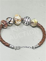 Murano glass & 925 silver bracelet