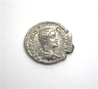 207 AD Geta AU AR Denarius