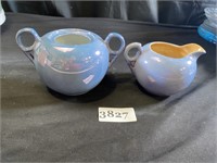 Two Blue Lusterware Pieces