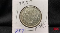 1957 Canadian 50 cent coin