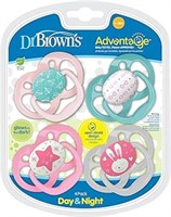 Dr. Brown's Advantage Pacifiers, Stage 2, Pink, 4
