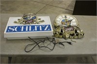 LIGHTED SCHLITZ SIGN AND CLOCK, BOTH WORK PER
