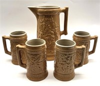 Pitcher & Mug Set By Brush Pottery Company