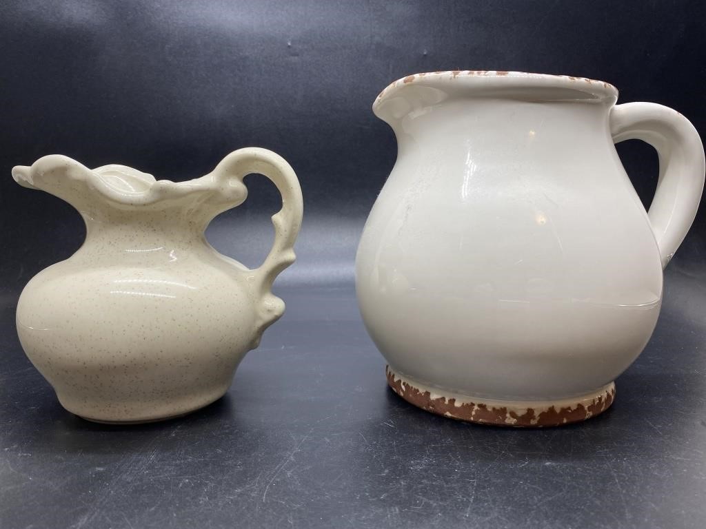 (2) Decorative Ceramic & Pottery Pitchers
